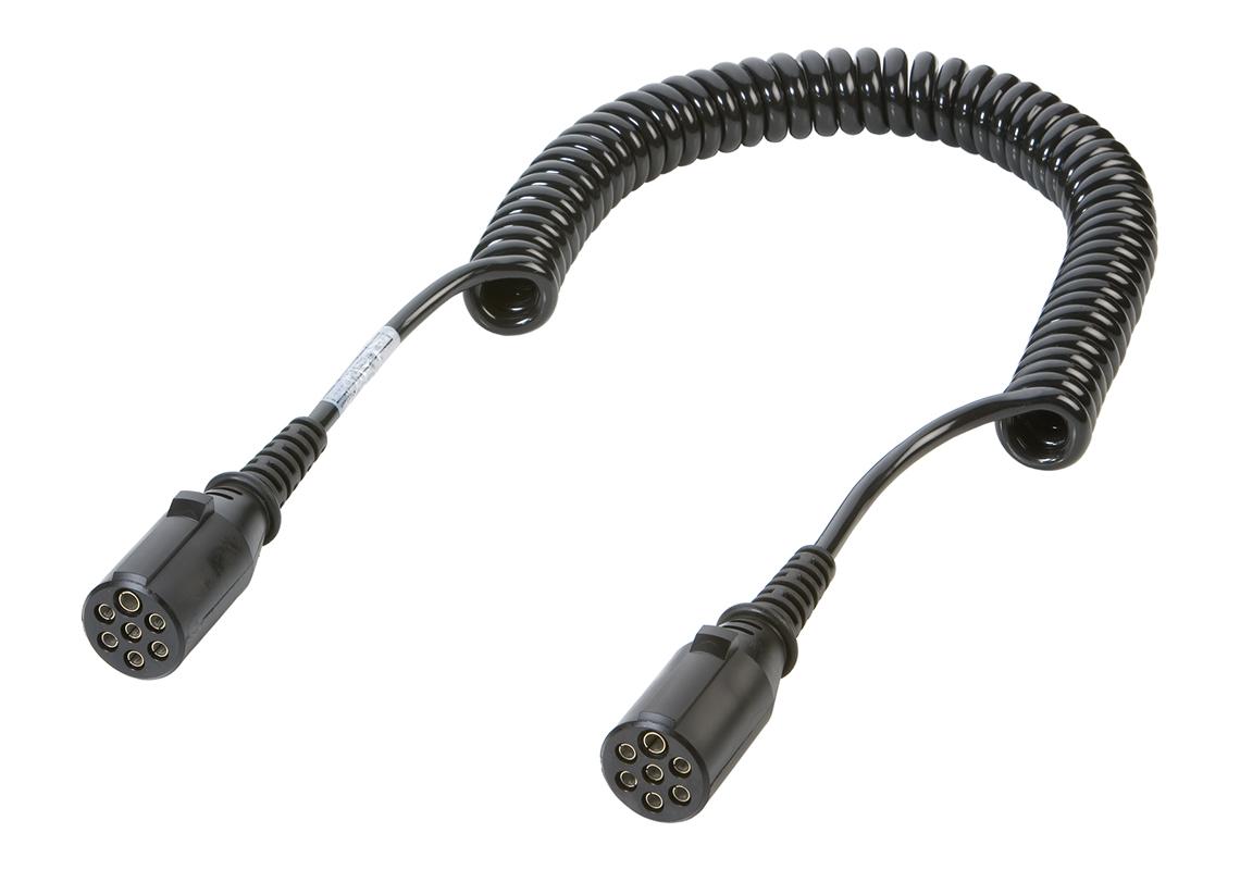 Câble spiralé pour remorques 24N + Prise Surmoulée - ISO 1185